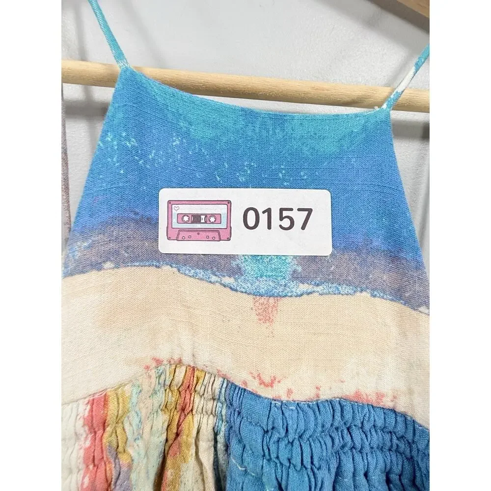 FREE PEOPLE PAINTED STRIPE MINI BOHO FESTIVAL DRESS Size Small